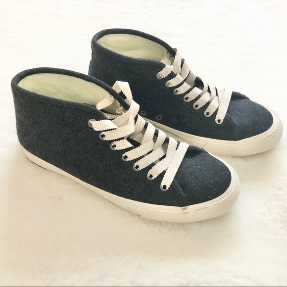 SEAVEES CALIFORNIA SPECIAL VARSITY MID-TOP Wool Flannel SNEAKER Size 7.5 - Picture 2 of 9